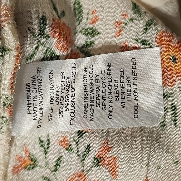 NWT Market & Spruce Womens Off White Dusty Orange & Green Sleeveless Jumpsuit M - Picture 6 of 6